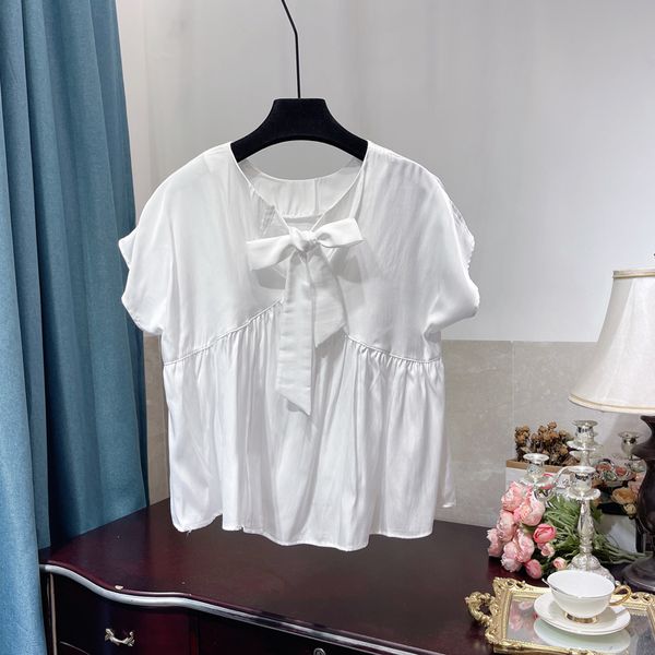 2021 summer thin tencel sweet fresh korean style blouse wooden ear back bow loose blusas lace-up baby shirt for women, White
2021 summer thin tencel sweet fresh korean style blouse wooden ear back bow loose blusas lace-up baby shirt for women, White