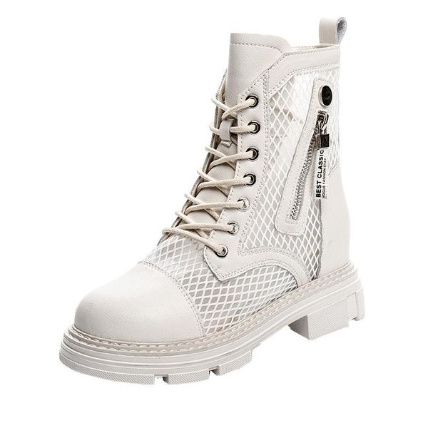 spring and summer mesh boots women's thick-soled inner heightening casual side zipper shoes, Black
spring and summer mesh boots women's thick-soled inner heightening casual side zipper shoes, Black