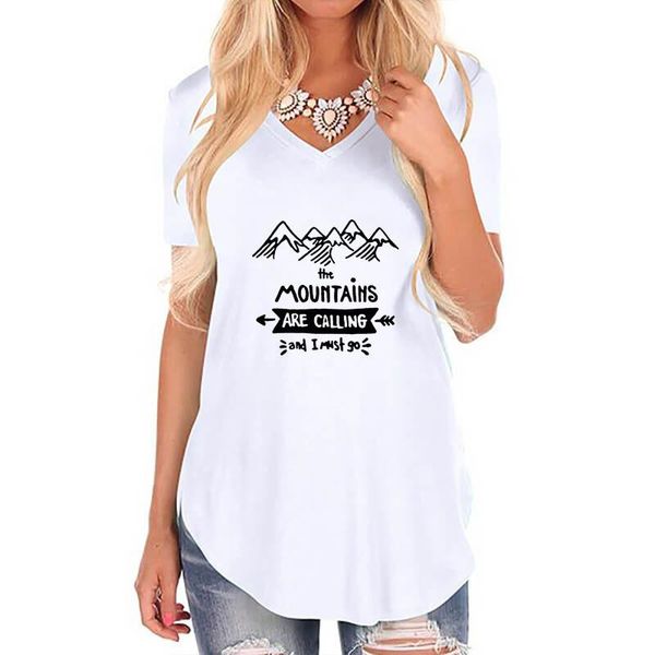 women's t-shirt mountain are calling arrow print loose tshirt female harajuku v neck vintage women travel gift summer casual, White
women's t-shirt mountain are calling arrow print loose tshirt female harajuku v neck vintage women travel gift summer casual, White
