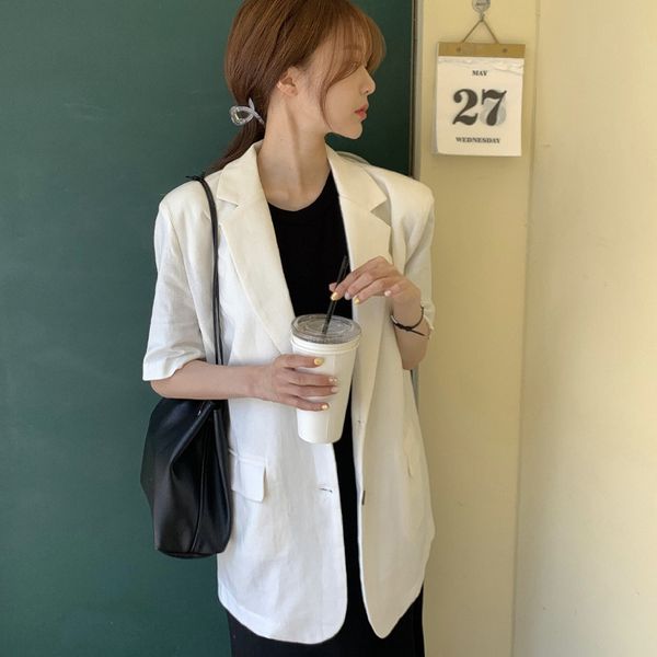 comelformal suit blazer women office lady loose elegant summer blazers work short sleeve solid casual jacket 210515, White;black
comelformal suit blazer women office lady loose elegant summer blazers work short sleeve solid casual jacket 210515, White;black