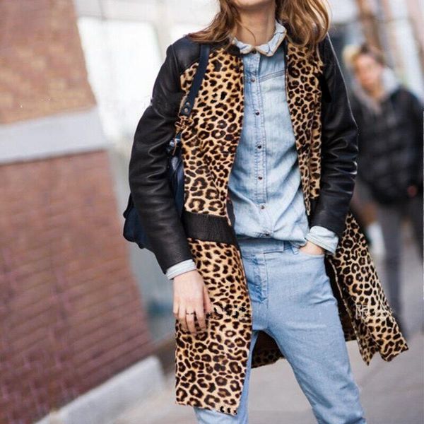 women's jackets women autumn winter loose leopard print stitching leather mid-length long sleeve coat jacket trench with pocket d102#, Black;brown
women's jackets women autumn winter loose leopard print stitching leather mid-length long sleeve coat jacket trench with pocket d102#, Black;brown