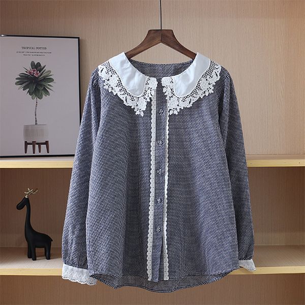 women's blouses & shirts lamtrip unique art retro plaid lace embroidery peter pan collar long sleeve cotton 100% shirt blouse fema, White
women's blouses & shirts lamtrip unique art retro plaid lace embroidery peter pan collar long sleeve cotton 100% shirt blouse fema, White