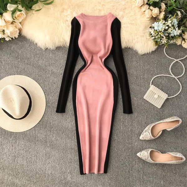 casual dresses amolapha women o neck color pachwrok slim knit long sleeve knitted sheathy mini dress clothing, Black;gray
casual dresses amolapha women o neck color pachwrok slim knit long sleeve knitted sheathy mini dress clothing, Black;gray