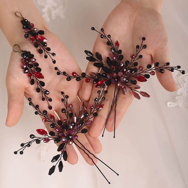 Bohe Hair Accessories set of Black Hair pin and earrings Crystal Headpieces Bridal Head Jewelry Wedding Hairstyle set for women
Bohe Hair Accessories set of Black Hair pin and earrings Crystal Headpieces Bridal Head Jewelry Wedding Hairstyle set for women