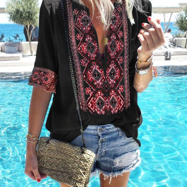 women's blouses & shirts 2021 women ethnic style bohemian blouse shirt elegant v neck beach blusas summer casual print boho plus size, White
women's blouses & shirts 2021 women ethnic style bohemian blouse shirt elegant v neck beach blusas summer casual print boho plus size, White