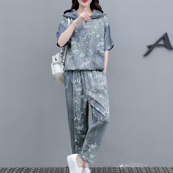 summer women's jeans suit retro skirt casual tweed large size cover meat denim print all-match women two piece pants, White
summer women's jeans suit retro skirt casual tweed large size cover meat denim print all-match women two piece pants, White