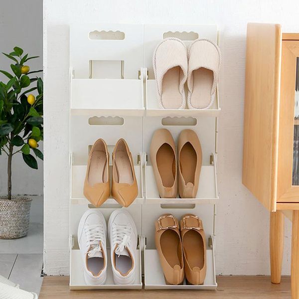 1/2pcs vertical stackable shoes rack foldable space-saving shoe stand shelf organizer s55 clothing & wardrobe storage 
1/2pcs vertical stackable shoes rack foldable space-saving shoe stand shelf organizer s55 clothing & wardrobe storage