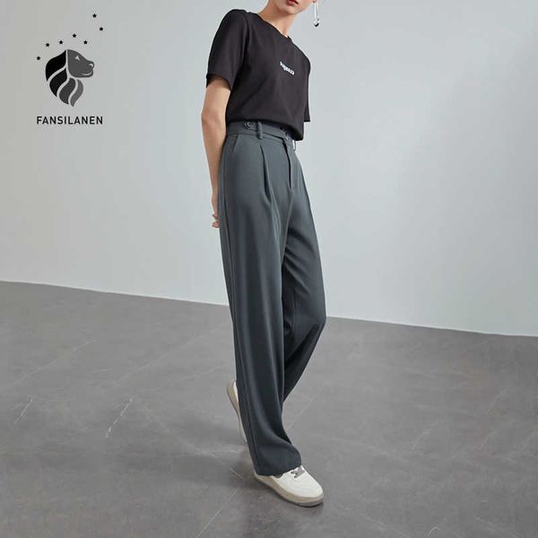 fansilanen office lady mopping pants women summer straight loose casual suit high waist drape wide leg 210021 210607, Black;white
fansilanen office lady mopping pants women summer straight loose casual suit high waist drape wide leg 210021 210607, Black;white