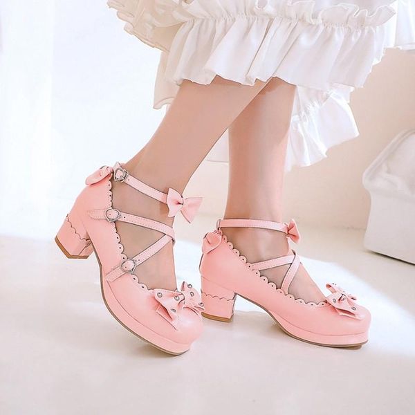 dress shoes cute bow round head japanese sweet lolita princess square heel waterproof platform college women pink big size 32-48, Black
dress shoes cute bow round head japanese sweet lolita princess square heel waterproof platform college women pink big size 32-48, Black