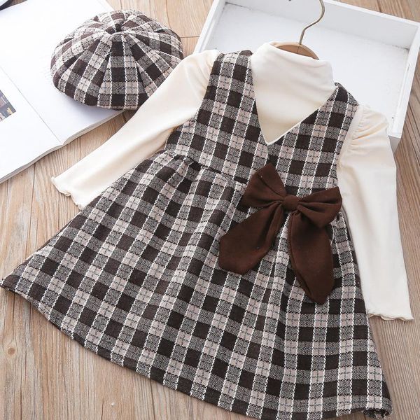 clothing sets wholesale girls winter 3pcs hats and puff t shirts bow plaid sleeveless dress children outfits, White
clothing sets wholesale girls winter 3pcs hats and puff t shirts bow plaid sleeveless dress children outfits, White