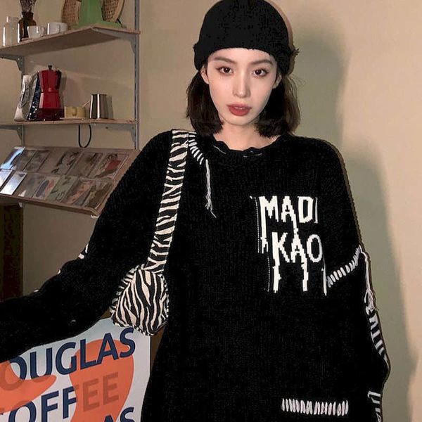 women's sweaters spring autumn for women plus size long sleeve oversize korean clothes vintage harajuku o-neck letter 2p2v, White;black
women's sweaters spring autumn for women plus size long sleeve oversize korean clothes vintage harajuku o-neck letter 2p2v, White;black