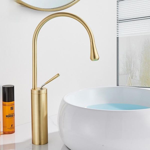 bathroom sink faucets brushed golden basin faucet single lever 360 rotation spout brass mixer tap for kitchen cold water
bathroom sink faucets brushed golden basin faucet single lever 360 rotation spout brass mixer tap for kitchen cold water