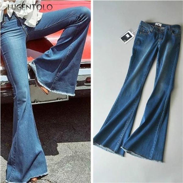 women's jeans lugentolo high waist flare women plus size skinny washed cotton zipper elastic burrs casual fashion womens, Blue
women's jeans lugentolo high waist flare women plus size skinny washed cotton zipper elastic burrs casual fashion womens, Blue