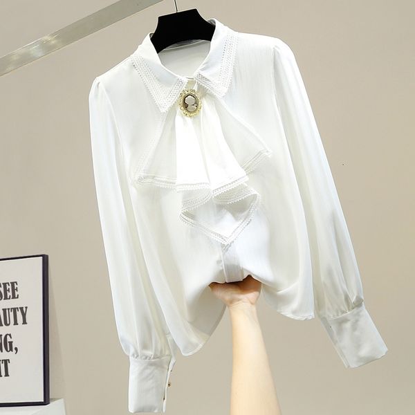 women's blouses & shirts fashion sweet ruffles bow white shirt women elegant chiffon blouse 2021 spring arrival black z0hm
women's blouses & shirts fashion sweet ruffles bow white shirt women elegant chiffon blouse 2021 spring arrival black z0hm