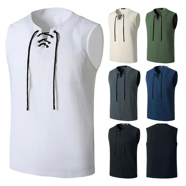 men' tank summer casual solid color vest sleeveless v-neck cross strap tie up wild daily fit gym jogger sportswear breathable, White;black
men' tank summer casual solid color vest sleeveless v-neck cross strap tie up wild daily fit gym jogger sportswear breathable, White;black