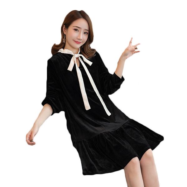 dress long sleeves spring clothes for winter female size large korean fashions black velvet women a lq638 word r4h6, Black;gray
dress long sleeves spring clothes for winter female size large korean fashions black velvet women a lq638 word r4h6, Black;gray