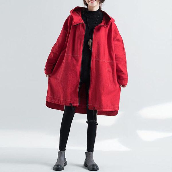 women's trench coats johnature 2021 korean loose plus size zipper pockets leisure hooded windbreaker autumn winter simple comfortable w, Tan;black
women's trench coats johnature 2021 korean loose plus size zipper pockets leisure hooded windbreaker autumn winter simple comfortable w, Tan;black