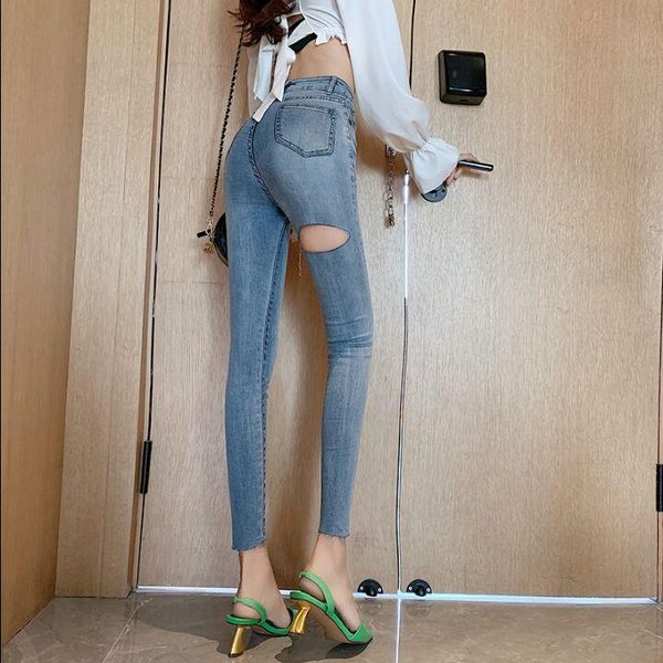 women's jeans high waist stretch ripped hole skinny denim pants summer blue elastic ankle-length pencil trousers
women's jeans high waist stretch ripped hole skinny denim pants summer blue elastic ankle-length pencil trousers