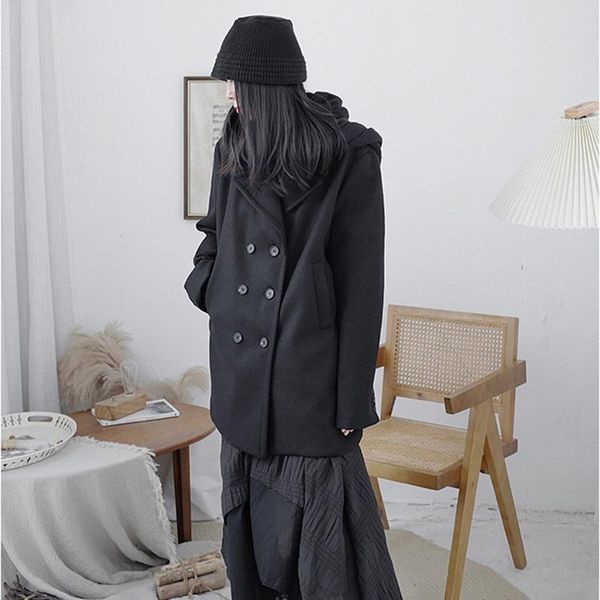 women's wool & blends lapel double breasted big size loose fit woolen coat parkas long sleeve women fashion tide autumn winter 2021 1dd, Black
women's wool & blends lapel double breasted big size loose fit woolen coat parkas long sleeve women fashion tide autumn winter 2021 1dd, Black