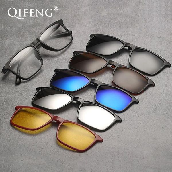 fashion sunglasses frames optical spectacle frame men women tr90 with 5 clip on polarized magnetic myopia glasses eyeglasses qf125, Black
fashion sunglasses frames optical spectacle frame men women tr90 with 5 clip on polarized magnetic myopia glasses eyeglasses qf125, Black