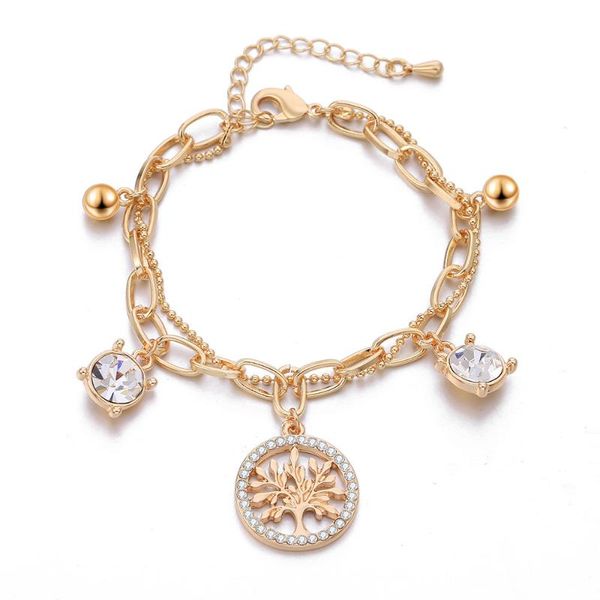 charm bracelets silver plated tree of life for women diy big crystal pendant with link chain bracelet fashion jewelry gifts 2021, Golden;silver
charm bracelets silver plated tree of life for women diy big crystal pendant with link chain bracelet fashion jewelry gifts 2021, Golden;silver
