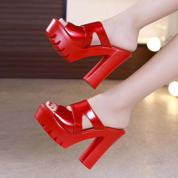 slippers red high-heeled fishmouth for women wearing 40-43 yards thick-soled in summer, Black
slippers red high-heeled fishmouth for women wearing 40-43 yards thick-soled in summer, Black