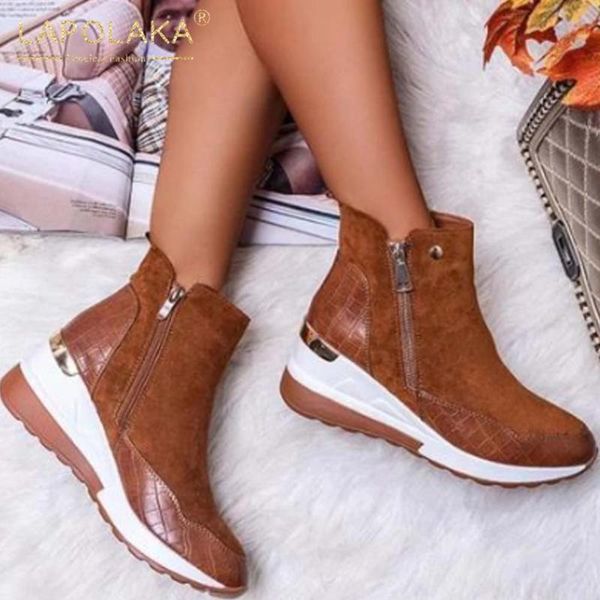 boots lapolaka 2021 fashion wedges patchwork snake print trendy ins dropship women shoes zipper platform comfy ladies, Black
boots lapolaka 2021 fashion wedges patchwork snake print trendy ins dropship women shoes zipper platform comfy ladies, Black