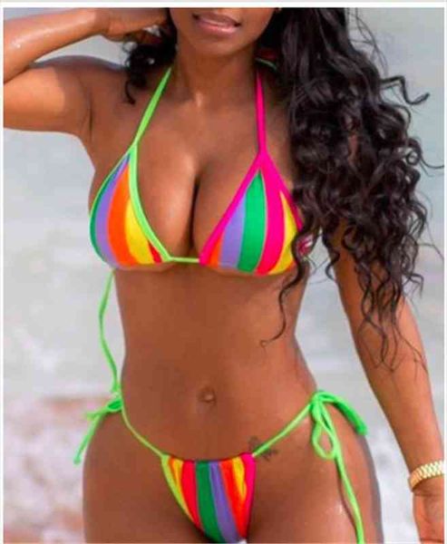 rainbow striped bikini women bandage high cut push up triangle swimsuit brazilian bathing suit bikini biquini, White;black
rainbow striped bikini women bandage high cut push up triangle swimsuit brazilian bathing suit bikini biquini, White;black