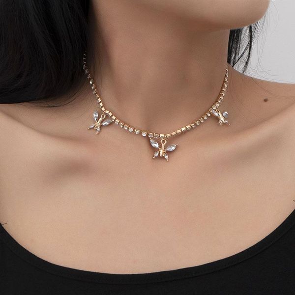 chic fashion rhinestone chains crystal butterfly pendant necklace women temperament geometric clavicle choker necklaces jewelry chokers, Golden;silver
chic fashion rhinestone chains crystal butterfly pendant necklace women temperament geometric clavicle choker necklaces jewelry chokers, Golden;silver