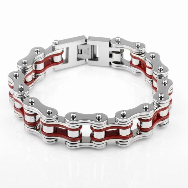 link, chain fashion 16mm bicycle bracelets for women charm red color stainless steel men bangles party gift wholesale jewelry 2021, Black
link, chain fashion 16mm bicycle bracelets for women charm red color stainless steel men bangles party gift wholesale jewelry 2021, Black