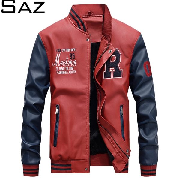 saz men jacket casual letter embroidery leather jacket streetwear fashion baseball leather bomber jacket coat men 210911, Black;brown
saz men jacket casual letter embroidery leather jacket streetwear fashion baseball leather bomber jacket coat men 210911, Black;brown