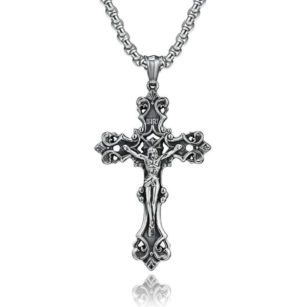 pendant necklaces jesus cross necklace pendants for men gothic fashion christian punk jewelry vintage box chain stainless steel accessories, Silver
pendant necklaces jesus cross necklace pendants for men gothic fashion christian punk jewelry vintage box chain stainless steel accessories, Silver