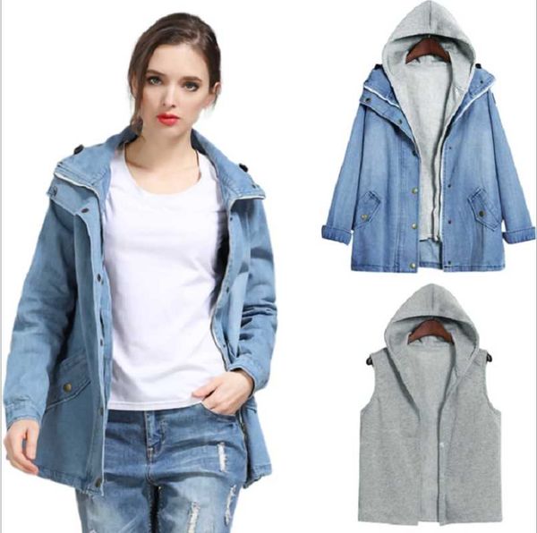 women's jackets selling 2021 spring summer 2 pieces set women clothes casual denim jacket hooded cost, Black;brown
women's jackets selling 2021 spring summer 2 pieces set women clothes casual denim jacket hooded cost, Black;brown
