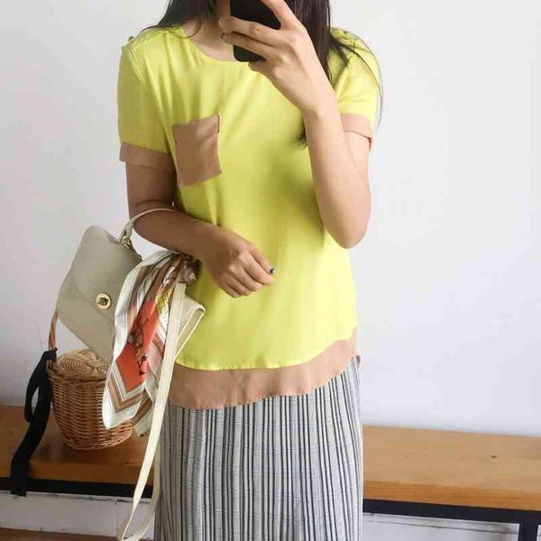 chic contrast color designed woman tshirts summer short sleeve women fashion simple o-neck casual comfortable tees 210514, White
chic contrast color designed woman tshirts summer short sleeve women fashion simple o-neck casual comfortable tees 210514, White