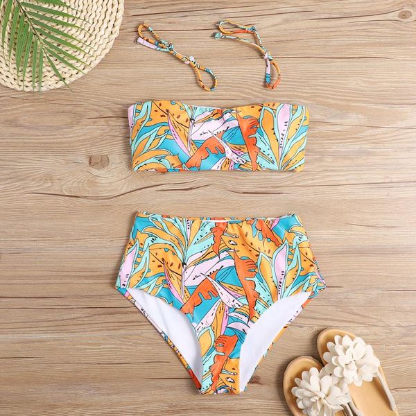 women's swimwear bandeau bikinis 2021 women high waist swimsuit printed female summer beachwear bathing suit, White;black
women's swimwear bandeau bikinis 2021 women high waist swimsuit printed female summer beachwear bathing suit, White;black