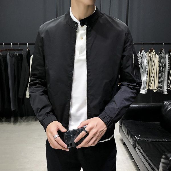 men's jackets men 2021 spring autumn fashion slim baseball male solid color thin overcoats zipper stand collar coats o67, Black;brown
men's jackets men 2021 spring autumn fashion slim baseball male solid color thin overcoats zipper stand collar coats o67, Black;brown