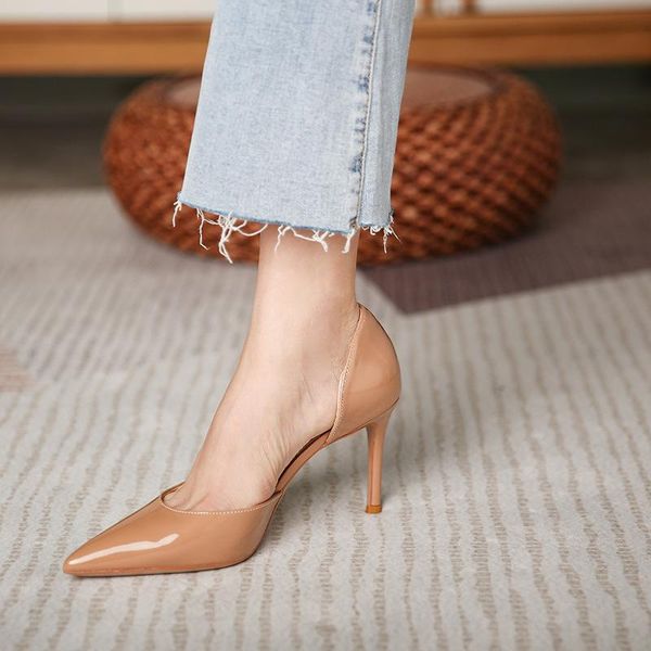 dress shoes summer leather high heel pumps women pointed toe stiletto nude heels wedding office lady ol footwear elegant, Black
dress shoes summer leather high heel pumps women pointed toe stiletto nude heels wedding office lady ol footwear elegant, Black