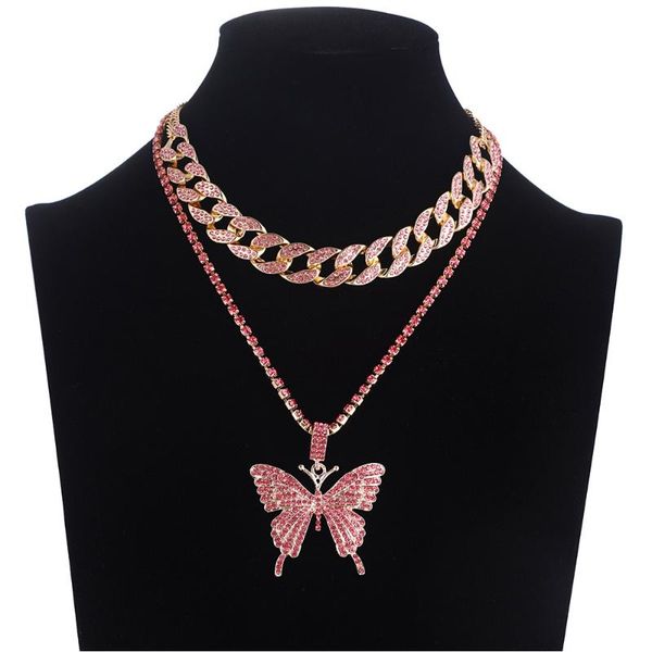 out crystal butterfly pendant charm miami curb cuban chain hip hop choker necklace for women chains bling jewelry necklaces, Silver
out crystal butterfly pendant charm miami curb cuban chain hip hop choker necklace for women chains bling jewelry necklaces, Silver