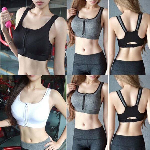 gym clothing women yoga sports bra fitness stretch workout padded bounce control zipper breathable athletic running, White;black
gym clothing women yoga sports bra fitness stretch workout padded bounce control zipper breathable athletic running, White;black