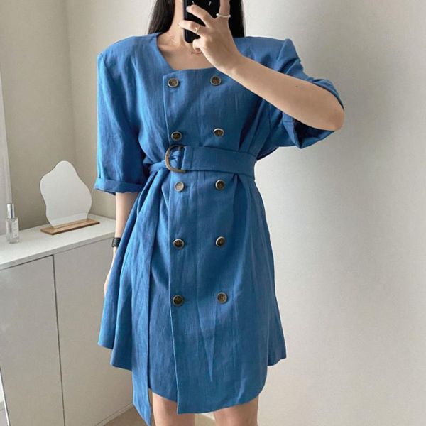 party dresses 2021 women summer cotton linen short shirt dress sashes double breasted sundress solid color knee length, White;black
party dresses 2021 women summer cotton linen short shirt dress sashes double breasted sundress solid color knee length, White;black