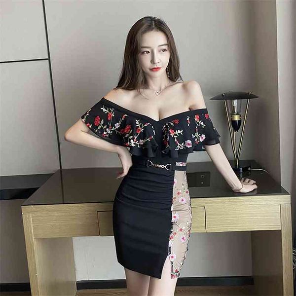 ldyrwqy summer one-line neck strapless low-cut embroidered bag hip stitching contrast color dress 210603, Black;gray
ldyrwqy summer one-line neck strapless low-cut embroidered bag hip stitching contrast color dress 210603, Black;gray