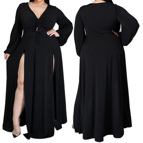casual dresses solid color maxi dress women v-neck shirring floor-length oversized split hem streetwear plus size fashion clothing, Black;gray
casual dresses solid color maxi dress women v-neck shirring floor-length oversized split hem streetwear plus size fashion clothing, Black;gray