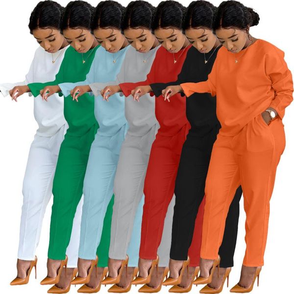 women's two piece pants pure color thick fabric pencil casual suit autumn product long-sleeved trousers two-piece, White
women's two piece pants pure color thick fabric pencil casual suit autumn product long-sleeved trousers two-piece, White
