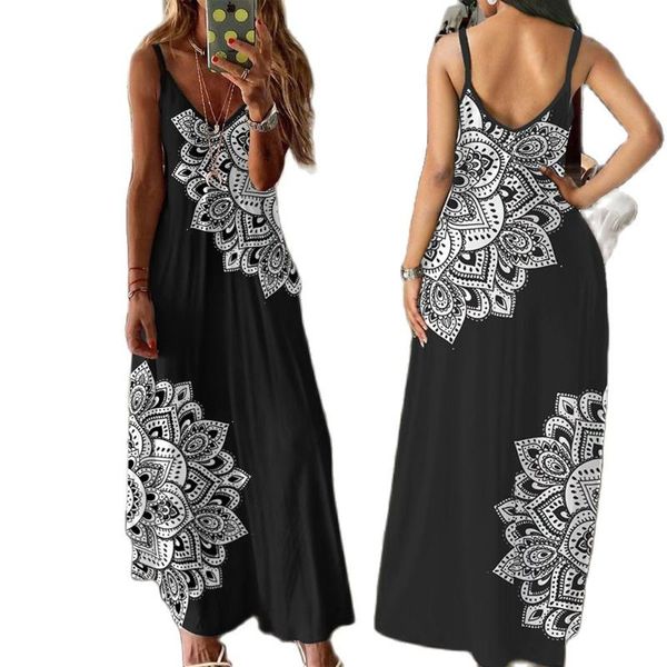 casual dresses 2021 summer totem dress digital print women's suspender v-neck temperament, Black;gray
casual dresses 2021 summer totem dress digital print women's suspender v-neck temperament, Black;gray
