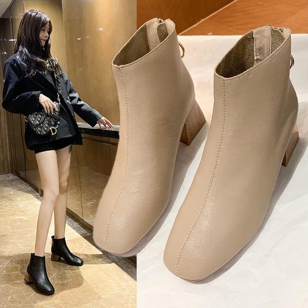 boots stylish autumn/winter large size women's thick heel high zipper short boot skin zapatillas mujer, Black
boots stylish autumn/winter large size women's thick heel high zipper short boot skin zapatillas mujer, Black