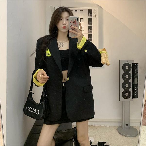 women's suits & blazers korean loose black women with bear autumn thin fashion long sleeved gray suit jacket female, White;black
women's suits & blazers korean loose black women with bear autumn thin fashion long sleeved gray suit jacket female, White;black
