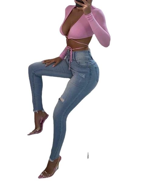 women's jeans donsignet fashion autumn casual -selling streetwear solid color high waist frayed stretch slim-fit, Blue
women's jeans donsignet fashion autumn casual -selling streetwear solid color high waist frayed stretch slim-fit, Blue