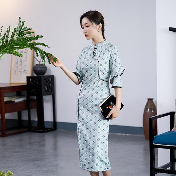women cheongsam improved sleeve retro elegant long dresses floral party qipao chinese female clothing ethnic, Red
women cheongsam improved sleeve retro elegant long dresses floral party qipao chinese female clothing ethnic, Red