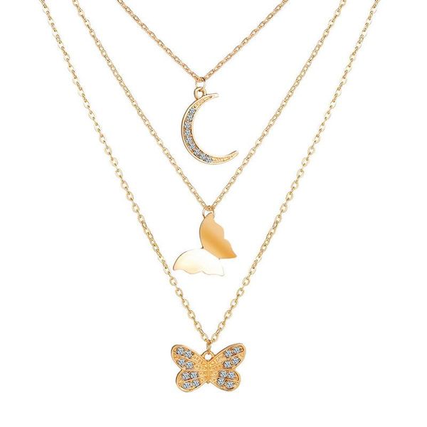 multilayer moon butterfly necklaces for women ladies gold chain geometric cute insect pendant necklace jewelry collier femme, Silver
multilayer moon butterfly necklaces for women ladies gold chain geometric cute insect pendant necklace jewelry collier femme, Silver