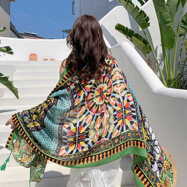 summer cotton hemp ethnic style beach towel women's sunshade holiday sun protection air conditioning shawl travel printing silk scarf, Blue;gray
summer cotton hemp ethnic style beach towel women's sunshade holiday sun protection air conditioning shawl travel printing silk scarf, Blue;gray